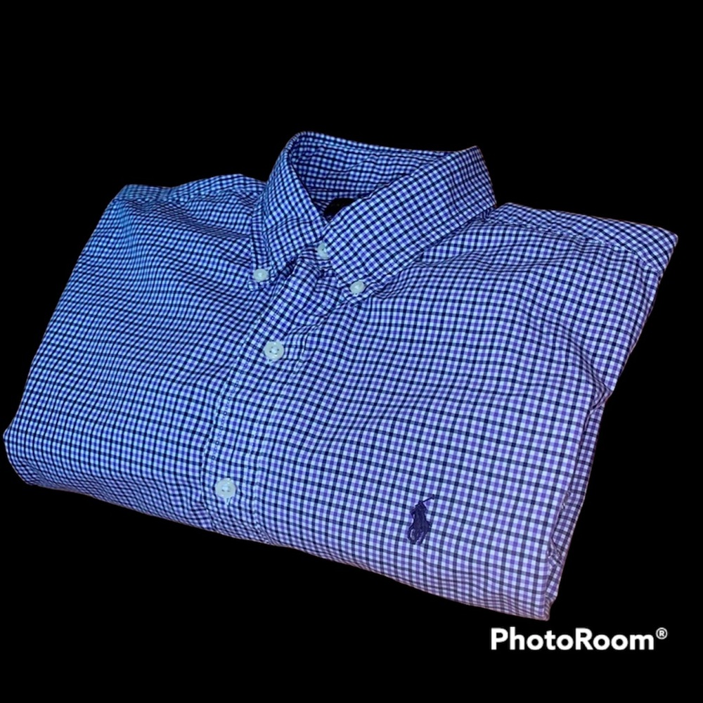 Ralph Lauren purple checkered button down large - Picture 3 of 6